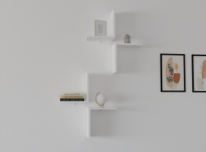 Rafturi perete, Elegant Build, UnicUtil, 28 x 31 x 19 cm, Alb - Img 1