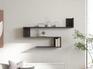 Rafturi perete, Elegant Space, UnicUtil, 120 x 71 x 20 cm, Gri - Img 1
