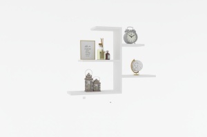 Rafturi perete, Timeless Wood, UnicUtil, 82 x 48 x 19 cm, Alb - Img 2