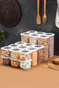 Set 18 recipiente alimentare , UnicUtil, Durable Versatile, Alb - Img 8