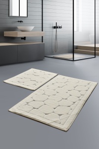 Set covorase baie 2 piese, Comfort Plush, UnicUtil, Ecru, Multicolor