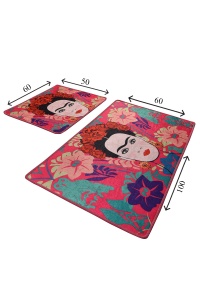 Set covorase baie 2 piese, Deluxe Soft, UnicUtil, Roz, Multicolor - Img 3