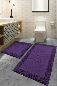 Set covorase baie 2 piese, Deluxe Soft, UnicUtil, Violet, Multicolor - Img 1