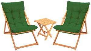 Set Gradina - Masa si Scaune (3 Bucati), Echo bits, UnicUtil, Culoarea Verde Natural - Img 2
