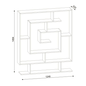 Biblioteca, Geo Labyrinth, UnicUtil, 124.8 x 22 x 149.4 cm, Wenge - Img 2