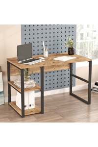 Birou cu bibliotecă și structură metalică, 120x60x75 cm, Pin, UnicUtil
