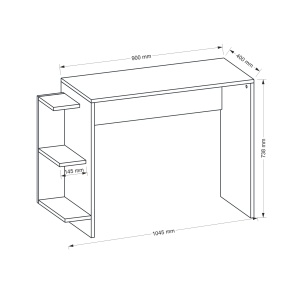 Birou, Pure WhiteSpace, UnicUtil, 104.5 x 40 x 73.8 cm, Alb - Img 7