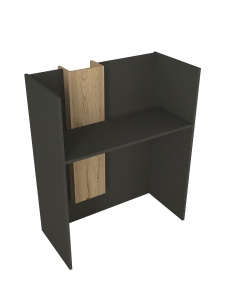 Birou recepție Bonveno din pal melaminat antracit, design minimalist și elegant pentru spații de birou, 90 x 43.2 x 110.3 cm - Img 7