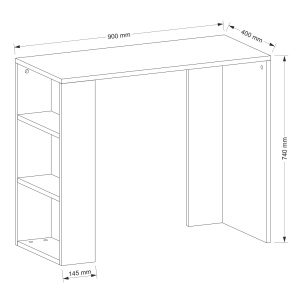 Birou Simplu, Design Modern, UnicUtil, 90 x 40 x 73.8 cm, Alb - Img 7