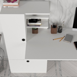 Birou, WhiteEdge Design, UnicUtil, 149.5 x 61.8 x 120 cm, Alb, UUDESK16 - Img 4