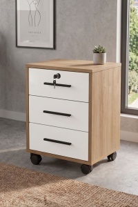 Comoda cu sertare UnicUtil Alb - Stejar 43 x 35 x 55 cm