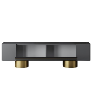 Comoda TV, Bohem Anthracite, UnicUtil, Antracit-Auriu, Lățime: 180 cm, Înălțime: 50 cm, Adâncime: 30 cm - Img 7