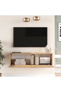 Comodă TV cu uși, 100x31.6x29.6 cm, Pin, PAL melaminat, UnicUtil - Img 4