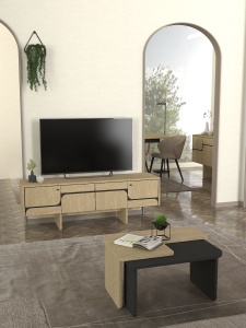 Comoda TV, Smart Balance, UnicUtil, Gri Crem - Img 6