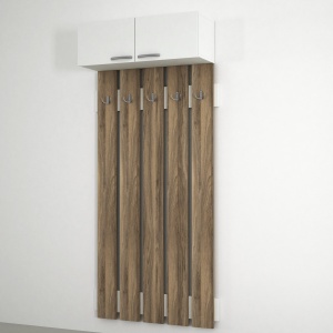 Cuier, BrownWall Order, UnicUtil, 90 x 31.4 x 209.5 cm, Alb-Maro - Img 4