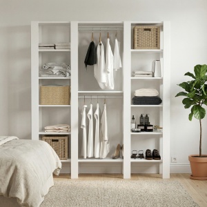 Dulap dressing, Tulca City White, UnicUtil, Alb, Lățime: 158,6 cm, Înălțime: 180 cm, Adâncime: 33,2 cm - Img 4