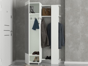 Dulap Hol, Flex Mirror, UnicUtil, 105 x 46.8 x 185 cm, Alb - Img 3