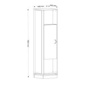 Dulap Hol Rotativ, Bold Turn, UnicUtil, 44.8 x 44.8 x 180 cm, Maro - Img 2
