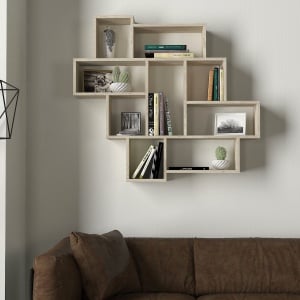 Etajera De Perete, Smart Display, UnicUtil, 115.5 x 14.5 x 103.5 cm, Crem, UUETA45 - Img 1