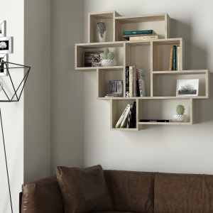 Etajera De Perete, Smart Display, UnicUtil, 115.5 x 14.5 x 103.5 cm, Crem, UUETA45 - Img 2
