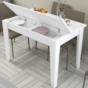 Masă de bucătărie, Kiev 510, UnicUtil, Alb, Lățime: 110 cm, Înălțime: 75 cm, Adâncime: 72 cm - Img 4