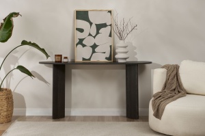 Masa decor, Sira Lumiere, UnicUtil, Lumiere Black, Lățime: 150 cm, Înălțime: 75 cm, Adâncime: 35 cm