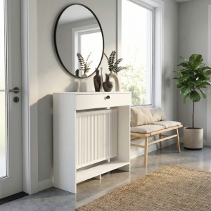 Mască radiator, Opelya Coffee Corner, UnicUtil, Alb, 90 cm - Img 4