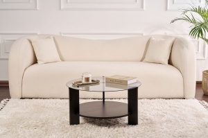 Măsuţă de cafea, Clara Wood, UnicUtil, Negru de lemn-Fum, Lățime: 75 cm, Înălțime: 40 cm, Adâncime: 75 cm - Img 5