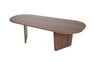 Măsuţă de cafea, Ovalis Walnut, UnicUtil, Nuc, Lățime: 130 cm, Înălțime: 40 cm, Adâncime: 65 cm - Img 6