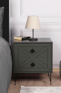 Noptiera, Elegant Rustic, UnicUtil, 50 x 40 x 55 cm, Antracit - Img 2