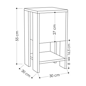 Noptiera, Elegant Trendy, UnicUtil, 30 x 30 x 55 cm, Alb - Img 4