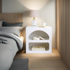 Noptiera, Modern Minimalist, UnicUtil, 50 x 40 x 50 cm, Alb - Img 6