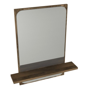 Oglinda de Perete, Walnut Frame, UnicUtil, 60 x 12 x 70 cm, Maro, UUOGL02 - Img 5