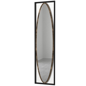 Oglindă Decorativă de Perete, Edge Reflection, UnicUtil, 39 x 151 cm, Negru-Maro, UUOGL12 - Img 6