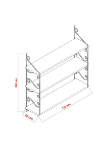 Raft de perete, Seramoni 3, UnicUtil, Stejar, Lățime: 72 cm, Înălțime: 80 cm, Adâncime: 20 cm - Img 4