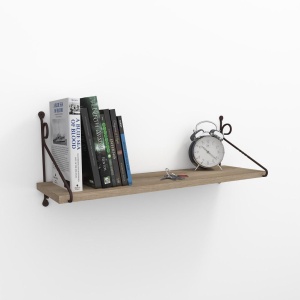 Raft perete, Rustic Charm, UnicUtil, 72 x 27 x 20 cm, Maro - Img 1