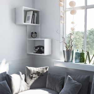 Rafturi perete, Bold Design, UnicUtil, 47 x 85 x 20 cm, Alb - Img 1