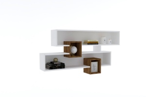 Rafturi perete, Elegant Form, UnicUtil, 120 x 75 x 22 cm, Nuc Alb - Img 2