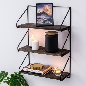 Rafturi perete, Minimal Space, UnicUtil, 40 x 60 x 15 cm, Negru Nuc - Img 4