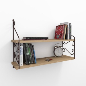 Rafturi perete, Modern Craft, UnicUtil, 72 x 51 x 20 cm, Stejar - Img 1