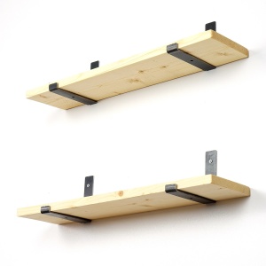 Rafturi perete, Rustic Charm, UnicUtil, 60 x 16 x 14 cm, Negru Stejar - Img 4