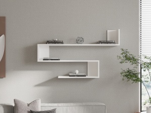 Rafturi perete, Rustic Edge, UnicUtil, 120 x 71 x 20 cm, Alb - Img 4