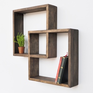 Rafturi perete, Rustic Edge, UnicUtil, 51 x 51 x 9 cm, Nuc - Img 1