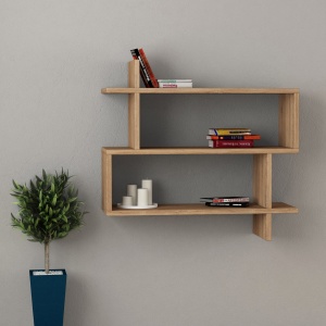 Rafturi perete, Rustic Wood, UnicUtil, 70 x 65 x 22 cm, Stejar - Img 2