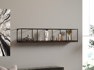 Rafturi perete, Solid Edge, UnicUtil, 120 x 30 x 30 cm, Nuc Negru - Img 1