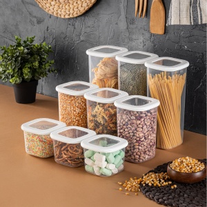 Set 9 recipiente alimentare , UnicUtil, Compact Stylish, Alb - Img 3