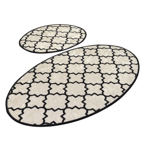 Set covorase baie 2 piese, Modern Look, UnicUtil, Alb, Multicolor - Img 2