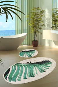 Set covorase baie 2 piese, Modern Look, UnicUtil, Multicolor - Img 1