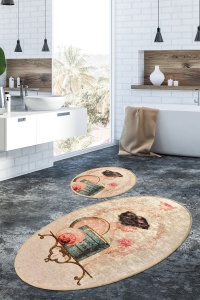 Set covorase baie 2 piese, Modern Look, UnicUtil, Multicolor - Img 1
