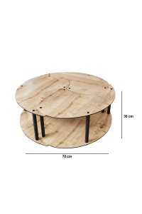 Set de măsuțe de cafea, Yin Yang, UnicUtil, Stejar, Diametru: 70 cm, Înălțime: 38 cm - Img 7